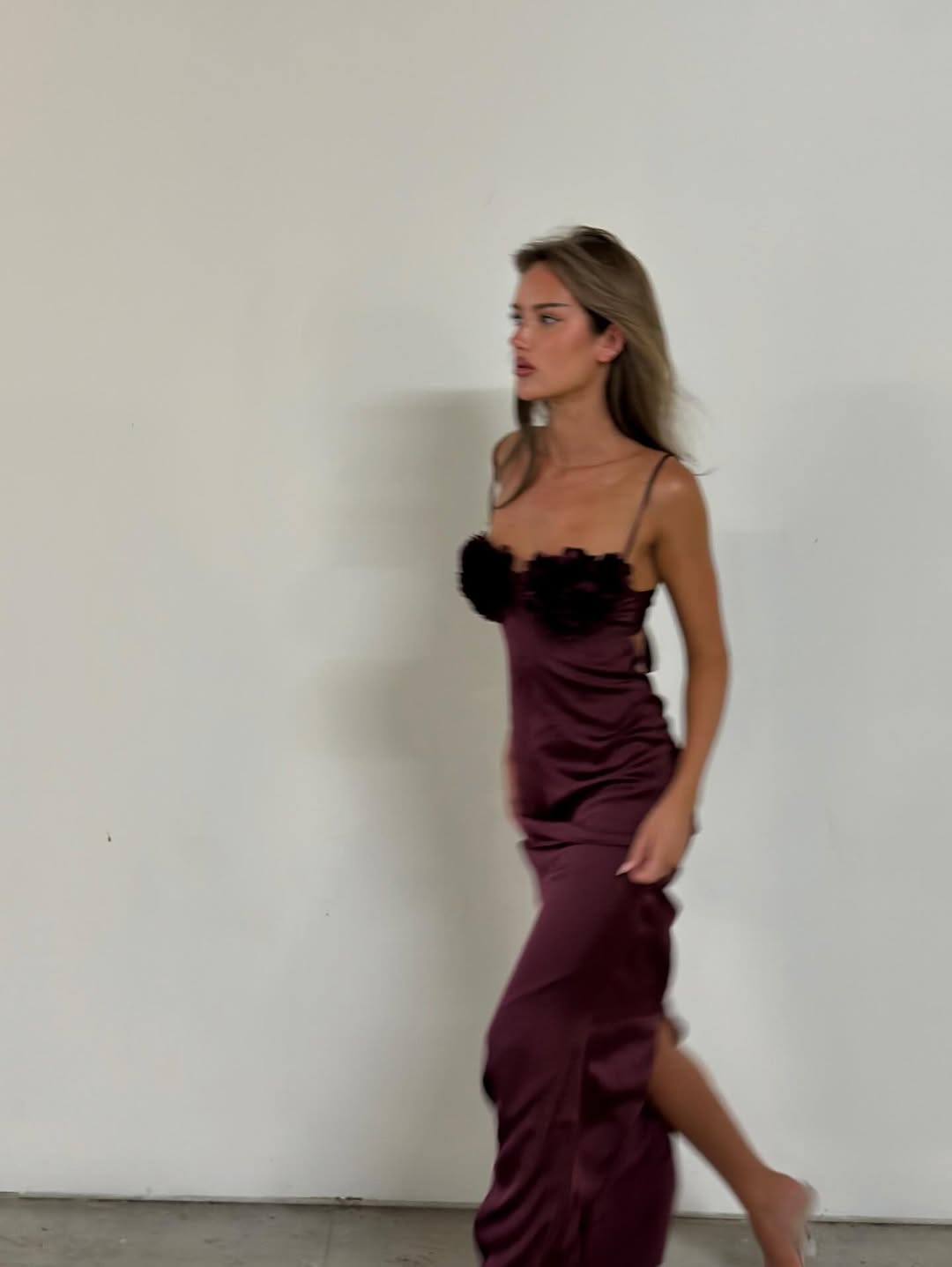 Elegant satin evening gown