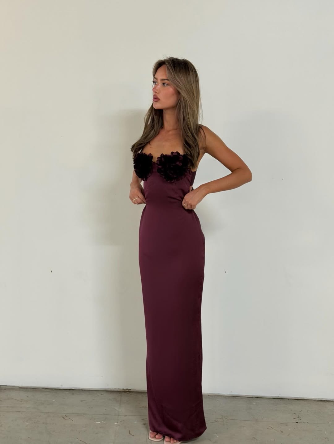 Elegant satin evening gown