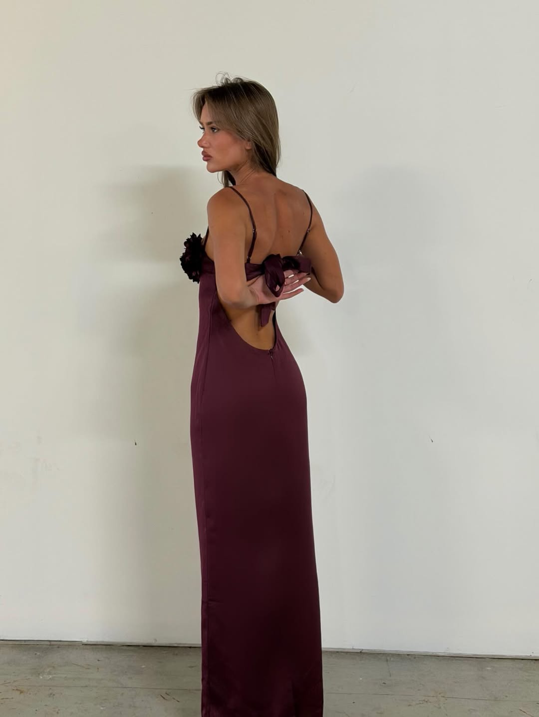 Elegant satin evening gown