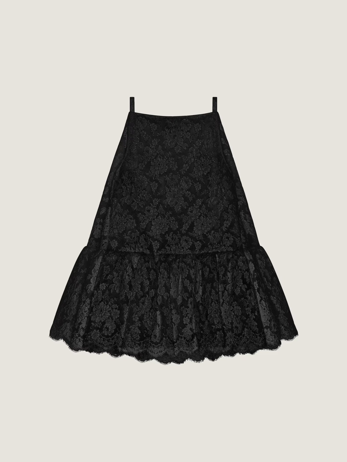 Sliced Mini Ruffled Dress In Lace