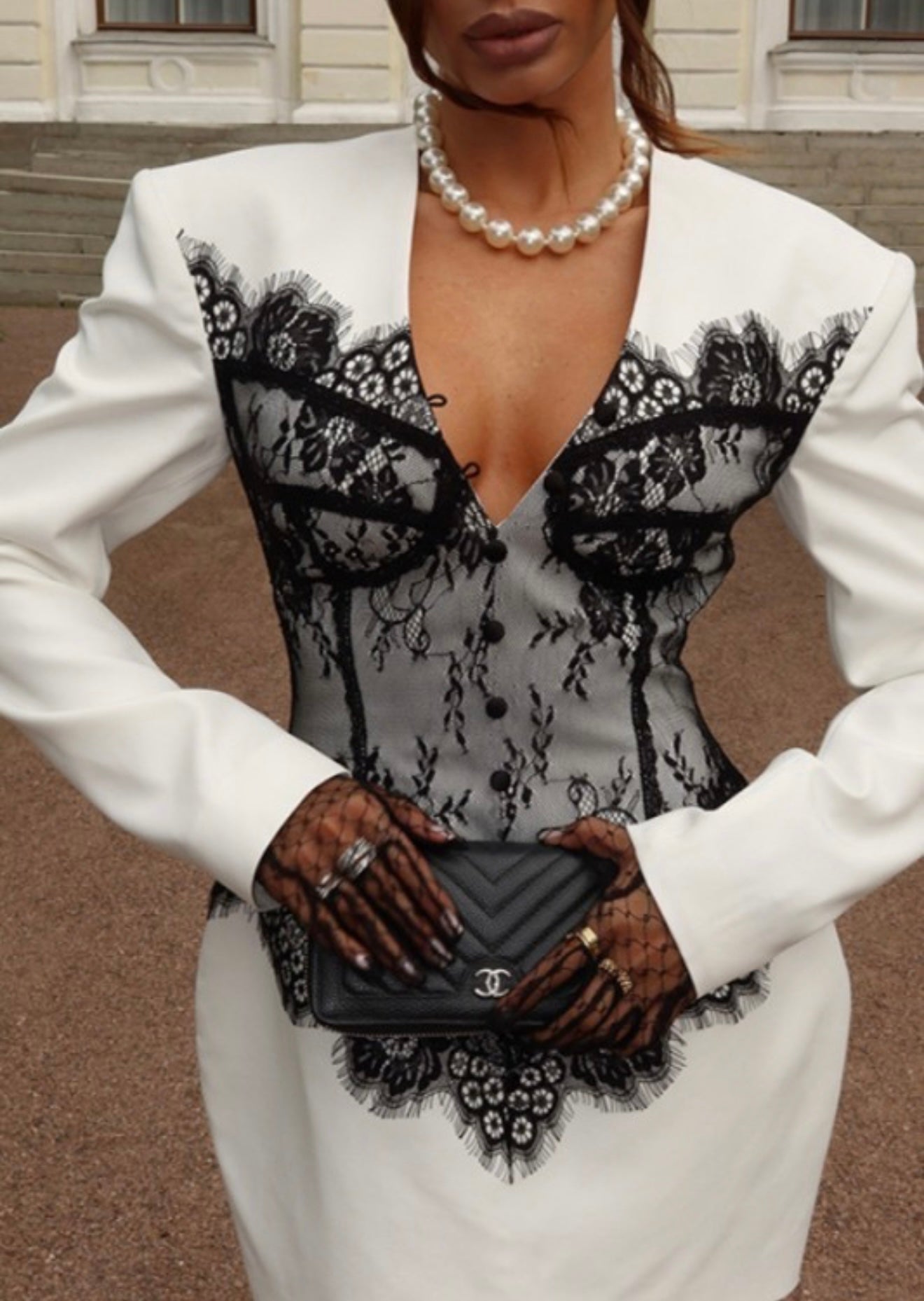 ALVERA LACE CORSET BLAZER